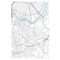 Mapa Vilnius white, 26.7x40 cm