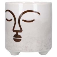 Bílo-růžový keramický květináč Kitchen Craft Terracotta Face