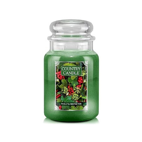 Country Candle Svíčka ve skleněné dóze, Cesmína a jmelí, 680 g