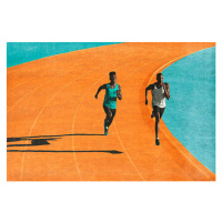 Fotografie Male runners sprinting on track, Klaus Vedfelt, 40x26.7 cm