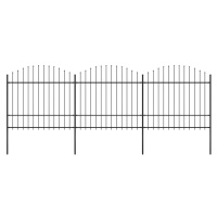 vidaXL Zahradní plot s hroty ocel (1,5–1,75) x 5,1 m černý