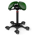 Sedlová židle SALLI Swing Barva čalounění: Kůže - borovicová zelená #98015, Konstrukce: černá + 