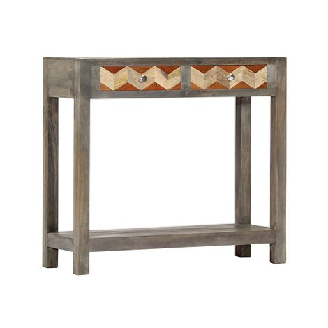 Konzolový stolek šedý 86 x 30 x 76 cm masivní mangovník SHUMEE