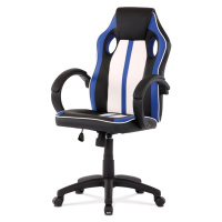 Herní židle SOTHIS, modrá, bílá a černá ekokůže