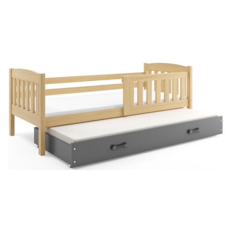 Dětská postel KUBUS s výsuvnou postelí 80x190 cm - borovice Šedá BMS