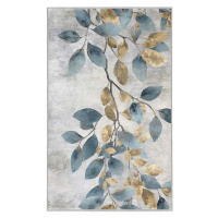 Pratelný koberec ve světle modré a zlaté barvě 160x230 cm Golden Leaves – Mila Home