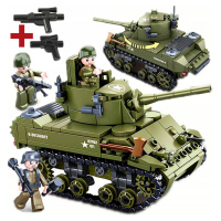 Stavebnice Americký tank M3/M5 Stuart Us Army Armáda 2 Figurky Lego Zbraň