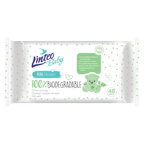 Linteo Baby Biodegradable vlhčené ubrousky 48 ks Linteobaby