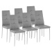 tectake 402541 6 jídelních židlí, ozdobné kamínky - šedá - šedá