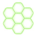 Escape6 Kompletní LED hexagonové svítidlo zelené, rozměr 7 elementů 238 × 252 cm
