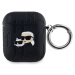 Karl Lagerfeld PU Embossed Karl and Choupette Heads pouzdro pro AirPods 1/2 černé