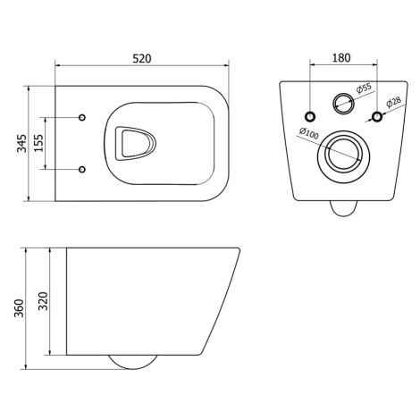 MEXEN/S WC předstěnová instalační sada Fenix XS-F s mísou WC Cube sedátko softclose, bílá 680309