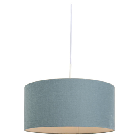 Závěsná lampa bílá s modrým odstínem 50 cm - Combi 1 QAZQA