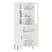 vidaXL Skříň highboard lesklá bílá 69,5 x 34 x 180 cm kompozitní dřevo