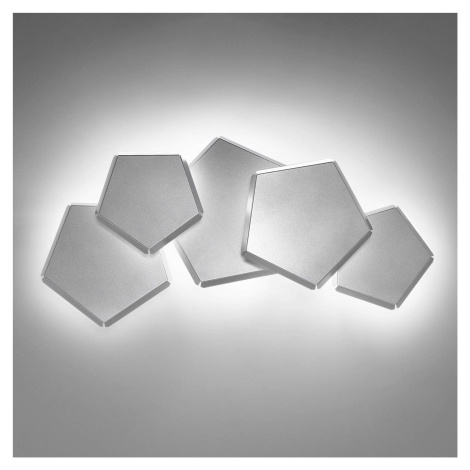 Selène LED nástěnné světlo Pleiadi stříbrné, pět zdrojů Selene