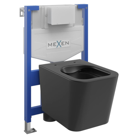 MEXEN/S WC předstěnová instalační sada Felix XS-F s mísou WC Teo, černá mat 6803385XX85