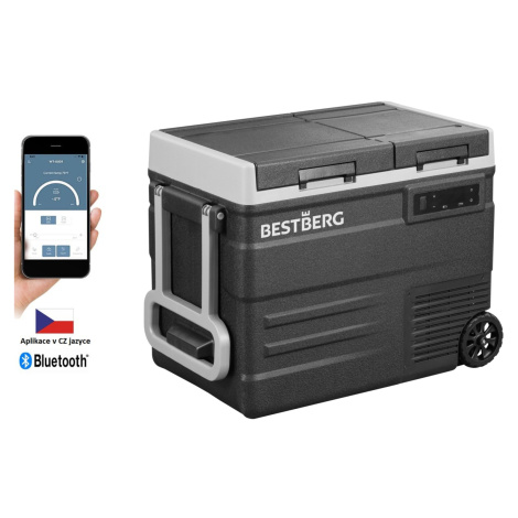 Dvouzónová přenosná kompresorová autochladnička BestBerg BBPF-55D / 35,7 l + 13,4 l / 60 W / čer