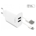 Síťová nabíječka FIXED, 2xUSB a kabel USB/Lightning, 1m, MFI, 15W white