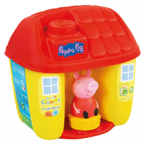 CLEMENTONI CLEMMY Baby kyblík domeček Peppa Pig set 6 soft kostek s figurkou Woody