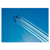 Fotografie Silhouettes of seven fighter planes with, ozgurdonmaz, 40 × 30 cm