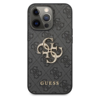 Guess PU 4G Metal Logo Case iPhone 13 Pro šedý