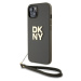 DKNY PU Leather Stack Logo Wrist Strap kryt iPhone 15 zelený