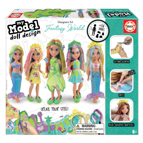 Kreativní tvoření Design Your Doll Fantasy World Educa vyrob si vlastní pohádkové panenky 5 mode