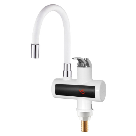Mixxus Baterie s elektrickým ohřevem vody a flexi výtokem ELW21-EF-WHITE, bílá