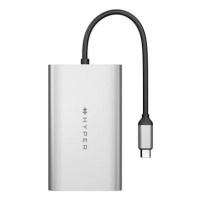 HyperDrive USB-C To Dual HDMI Adapter+PD over USB (M1) - Duální HDMI - USB-C adaptér, stříbrný