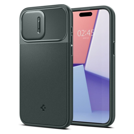 Spigen Optik Armor MagFit kryt iPhone 15 Pro zelený