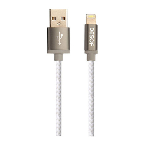 Kabel Lightning na USB, textilní, 1,5m, C12, šedá Olpran