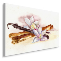 MyBestHome BOX Plátno Vanilkové Tyčinky S Květinami Varianta: 70x50