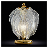 Novaresi Skleněná stolní lampa Foglie ze skla Murano
