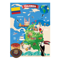 Ilustrace Cartoon map of Colombia, drmakkoy, 30 × 40 cm