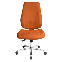 Topstar Otočná židle pro operátory, čalouněné opěradlo, potah oranžový