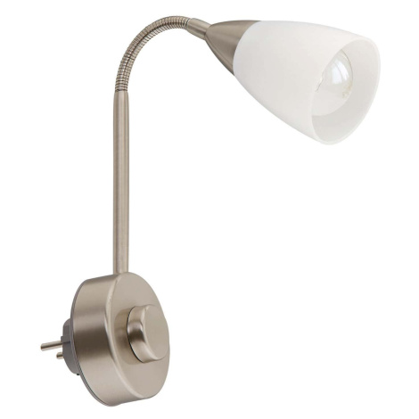 BRI 2491-012P Flexibilní svítidlo do zásuvky 23,5 cm E14 25W matný nikl - BRILONER
