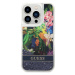 Guess GUHCP14LLFLSB hard silikonové pouzdro iPhone 14 PRO 6.1" blue Flower Liquid Glitter