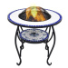 Mozaikový stolek s ohništěm modrobílý 68 cm keramika