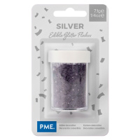 PME Silver glitter flakes - Jedlé třpytky - vločky - stříbrné 7,1g