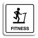 Accept Piktogram "fitness IV" (80 × 80 mm) (bílá tabulka - černý tisk)