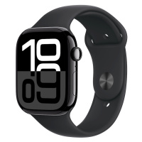 Apple Watch Series 10 GPS 46mm klavírně černé hliníkové pouzdro s černým sportovním řemínkem - M