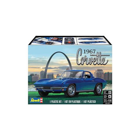 Revell Plastic ModelKit MONOGRAM auto 4517 - 1967 Corvette Sting Ray Sport Coupe 2N1 (1:25)