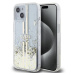 Pouzdro Guess PC/TPU Liquid Glitter Gold Stripe zadní kryt Apple iPhone 15 PLUS Transparent