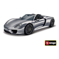 Bburago 1:24 Porsche 918 Spyder Metallic šedá 18-21076