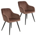 tectake 404026 2x židle marilyn sametový vzhled černá - tyrkysová/černá - tyrkysová/černá