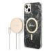 Pouzdro Guess Marble MagSafe pro iPhone 14 + indukční nabíječka - černé