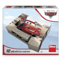 Dino Cars: Jízda dřevěné kostky licenční 12 ks