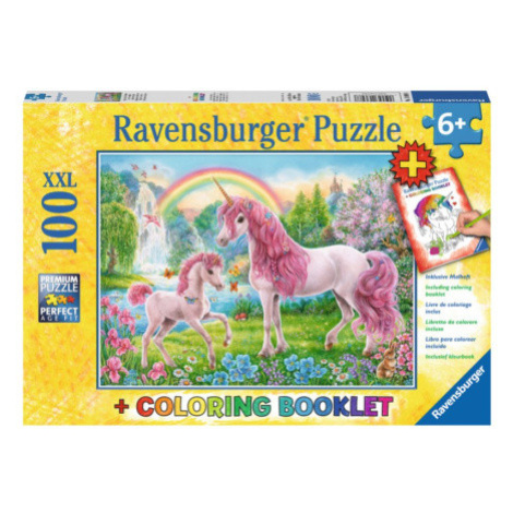RAVENSBURGER Puzzle Magičtí jednorožci XXL 100 dílků + omalovánky 122993