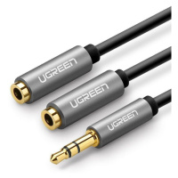 UGREEN AUX audio rozbočovač 3,5 mm jack kabel, 20 cm (šedý)