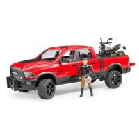 Bruder 02502 Terénní auto RAM, motorka Scrambler Ducati Desert, figurka